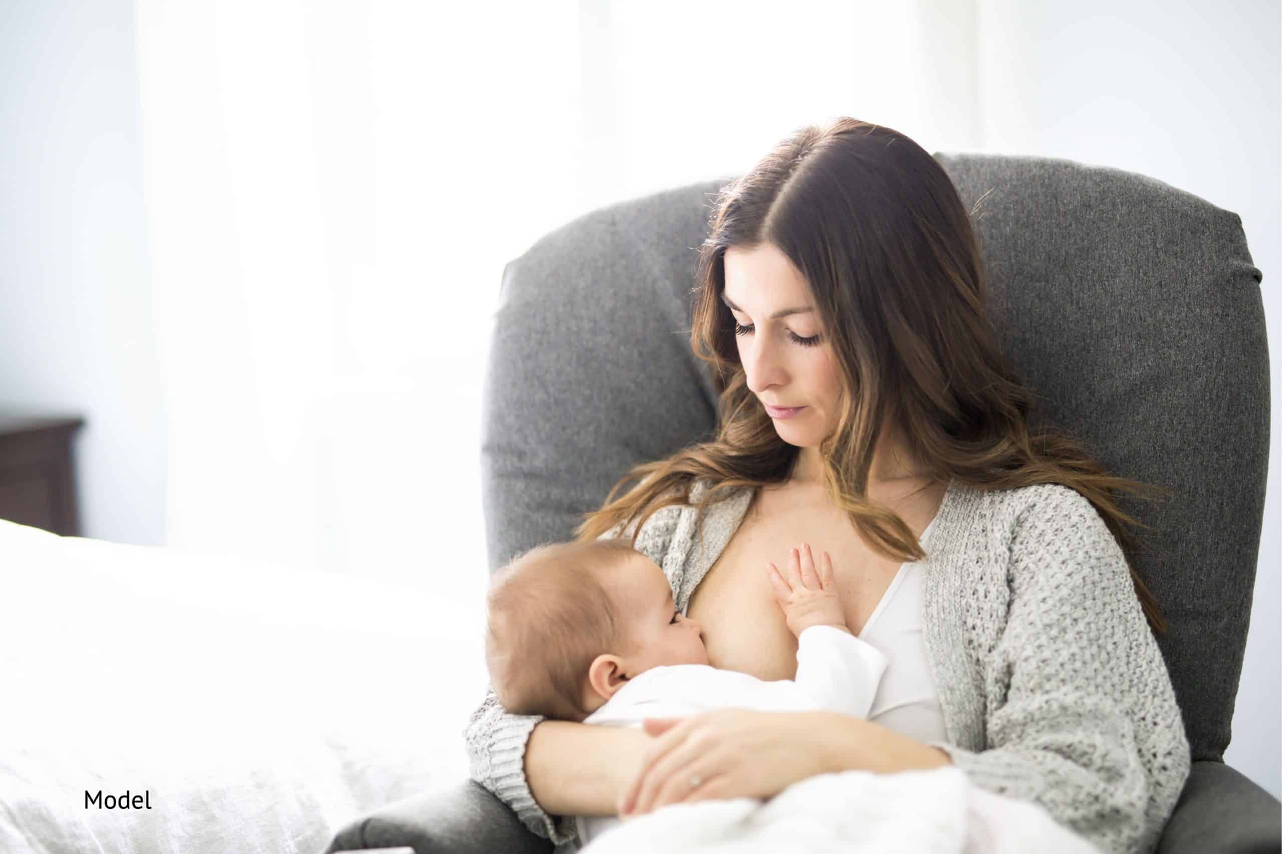 Woman breastfeeding her baby