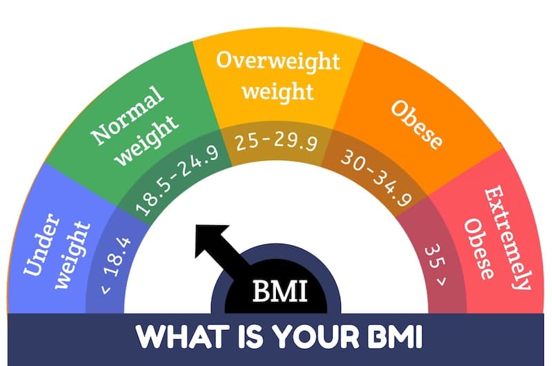 Colorful illustration of a BMI chart